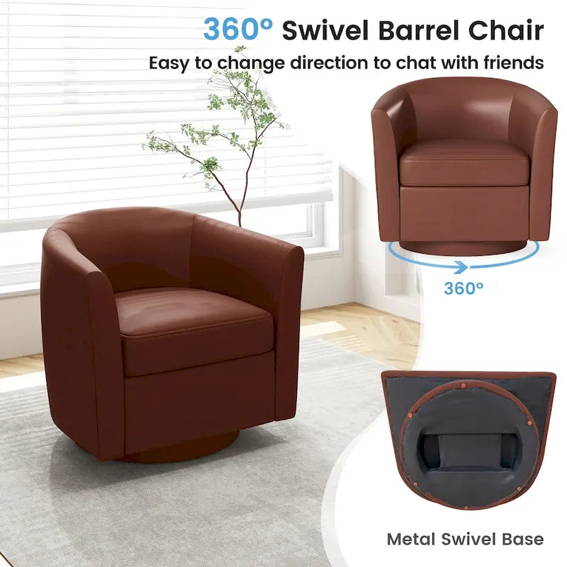 Fauteuil pivotant moderne avec repose-pieds pour salon ou chambre à coucher