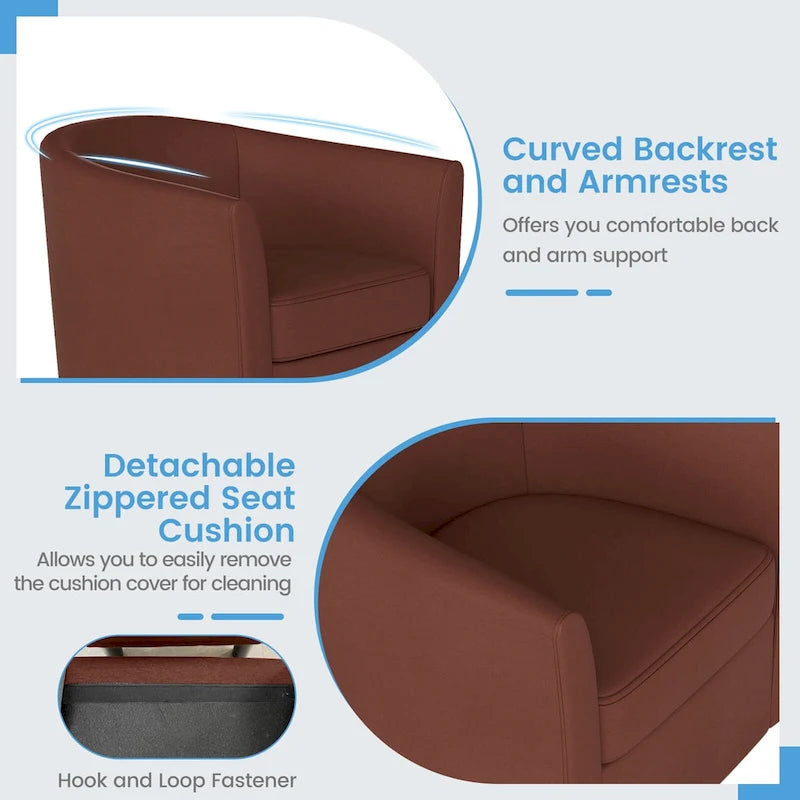 Fauteuil pivotant moderne avec repose-pieds pour salon ou chambre à coucher