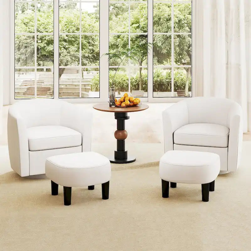 Fauteuil pivotant moderne avec repose-pieds pour salon ou chambre à coucher
