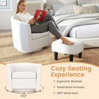 Fauteuil pivotant moderne avec repose-pieds pour salon ou chambre à coucher