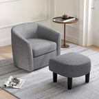 Fauteuil pivotant moderne avec repose-pieds pour salon ou chambre à coucher