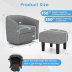 Fauteuil pivotant moderne avec repose-pieds pour salon ou chambre à coucher