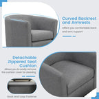 Fauteuil pivotant moderne avec repose-pieds pour salon ou chambre à coucher