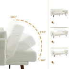 Canapé-lit convertible moderne en velours côtelé, 73,3 cm de largeur, accoudoirs évasés