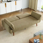 Canapé-lit convertible moderne en velours côtelé, 73,3 cm de largeur, accoudoirs évasés