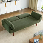Canapé-lit convertible moderne en velours côtelé, 73,3 cm de largeur, accoudoirs évasés
