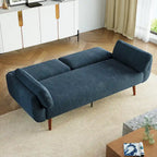 Canapé-lit convertible moderne en velours côtelé, 73,3 cm de largeur, accoudoirs évasés
