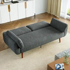 Canapé-lit convertible moderne en velours côtelé, 73,3 cm de largeur, accoudoirs évasés