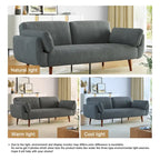 Canapé-lit convertible moderne en velours côtelé, 73,3 cm de largeur, accoudoirs évasés