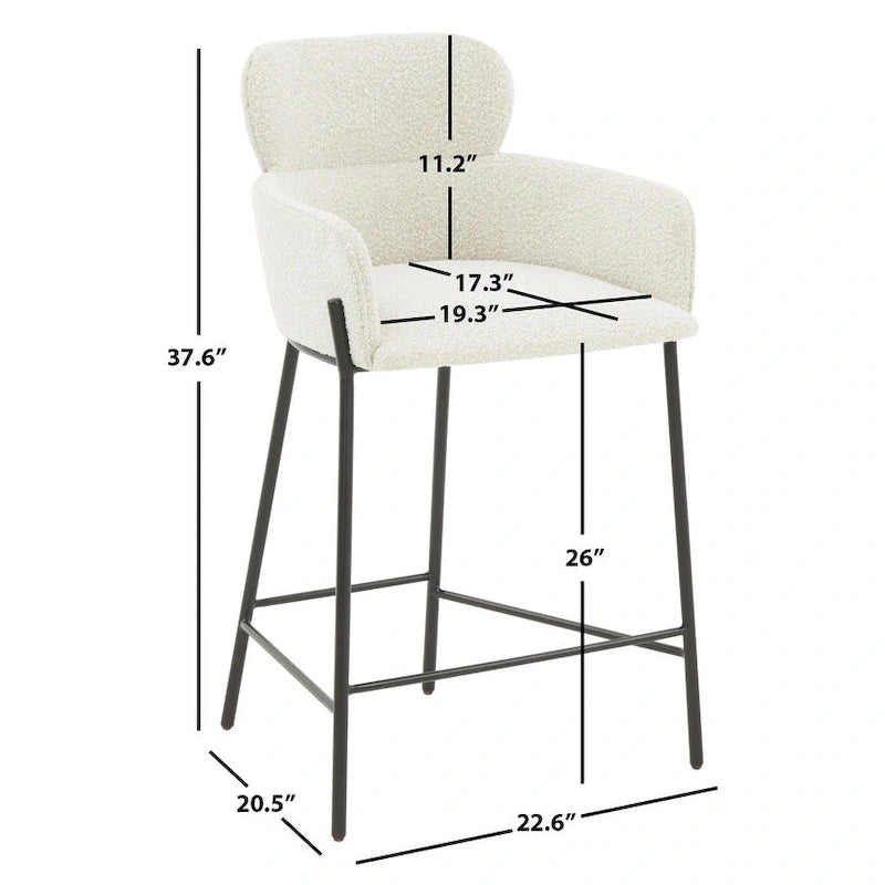 Tabouret de bar SAFAVIEH Couture Sejada 66 cm (26 po) - 58,4 cm (23 po) L x 53,3 cm (21 po) P x 96,5 cm (38 po) H