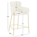 Tabouret de bar SAFAVIEH Couture Sejada 66 cm (26 po) - 58,4 cm (23 po) L x 53,3 cm (21 po) P x 96,5 cm (38 po) H