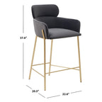 Tabouret de bar SAFAVIEH Couture Sejada 66 cm (26 po) - 58,4 cm (23 po) L x 53,3 cm (21 po) P x 96,5 cm (38 po) H
