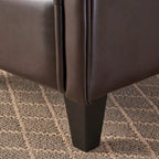 Fauteuil club Veronica en cuir marron capitonné de Christopher Knight Home