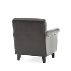 Fauteuil club Veronica en cuir marron capitonné de Christopher Knight Home