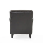 Fauteuil club Veronica en cuir marron capitonné de Christopher Knight Home