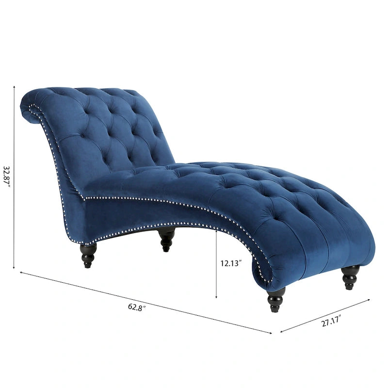 Chaise longue capitonnée - 62,80 x 27,17 x 32,87