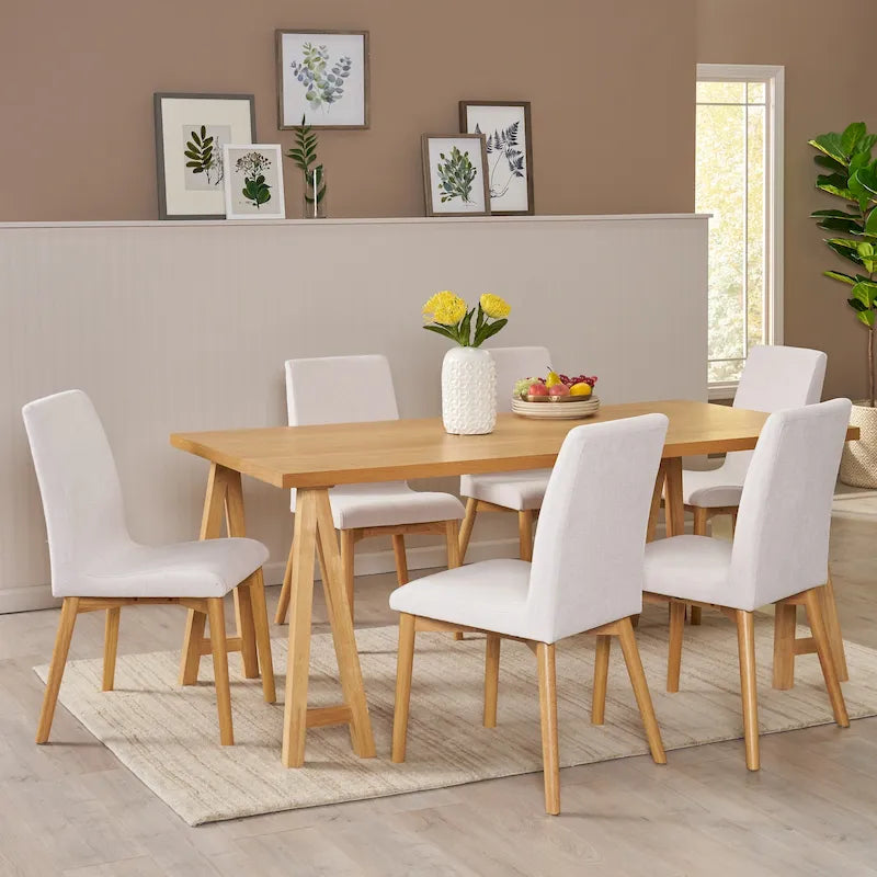 Ensemble de salle à manger 7 pièces Orrin, style moderne du milieu du siècle, par Christopher Knight Home