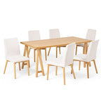 Ensemble de salle à manger 7 pièces Orrin, style moderne du milieu du siècle, par Christopher Knight Home