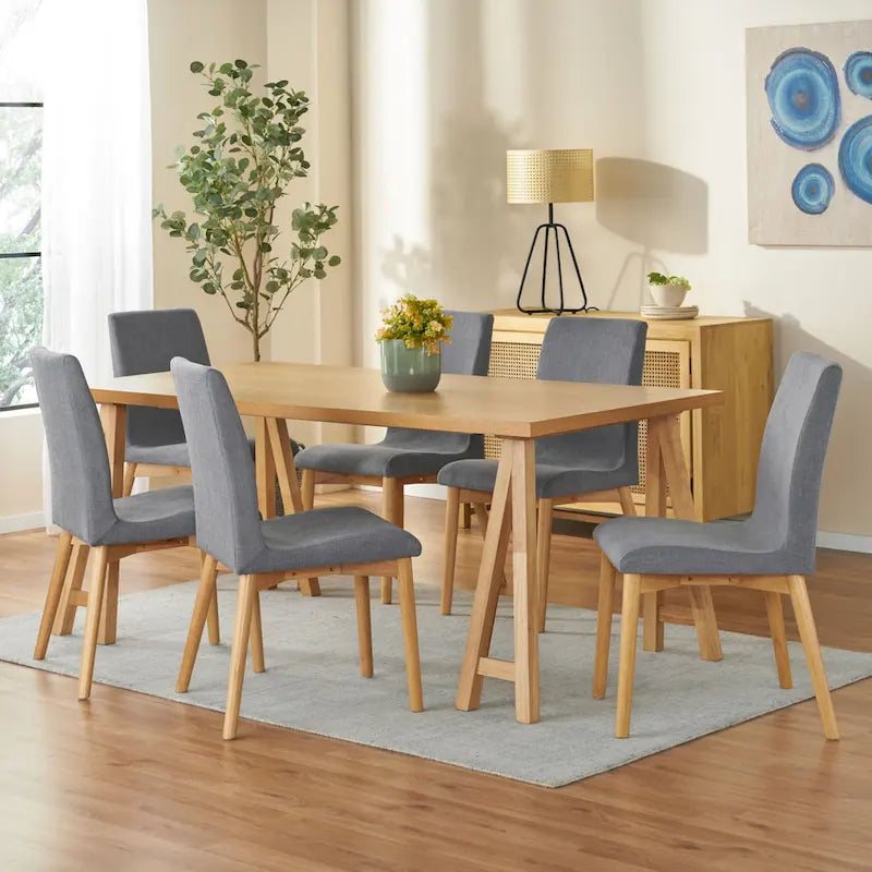 Ensemble de salle à manger 7 pièces Orrin, style moderne du milieu du siècle, par Christopher Knight Home