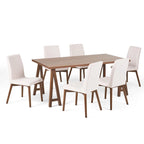 Ensemble de salle à manger 7 pièces Orrin, style moderne du milieu du siècle, par Christopher Knight Home