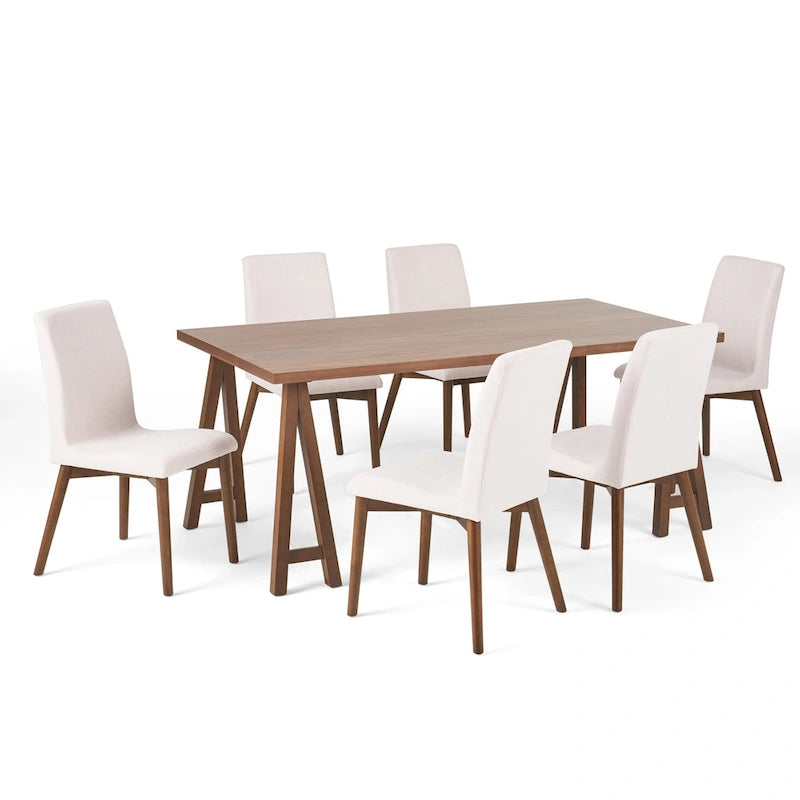 Ensemble de salle à manger 7 pièces Orrin, style moderne du milieu du siècle, par Christopher Knight Home