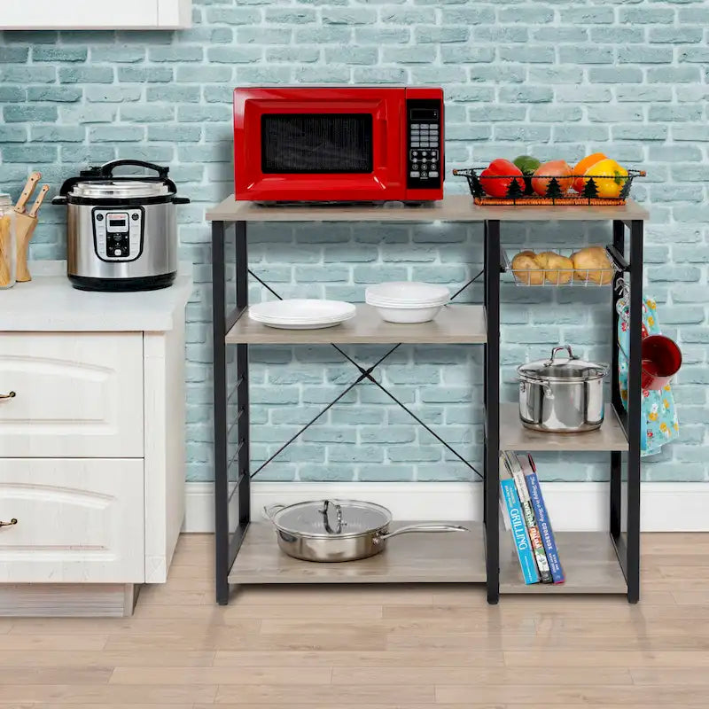 Îlot de cuisine OS Home and Office Furniture avec panier à légumes coulissant