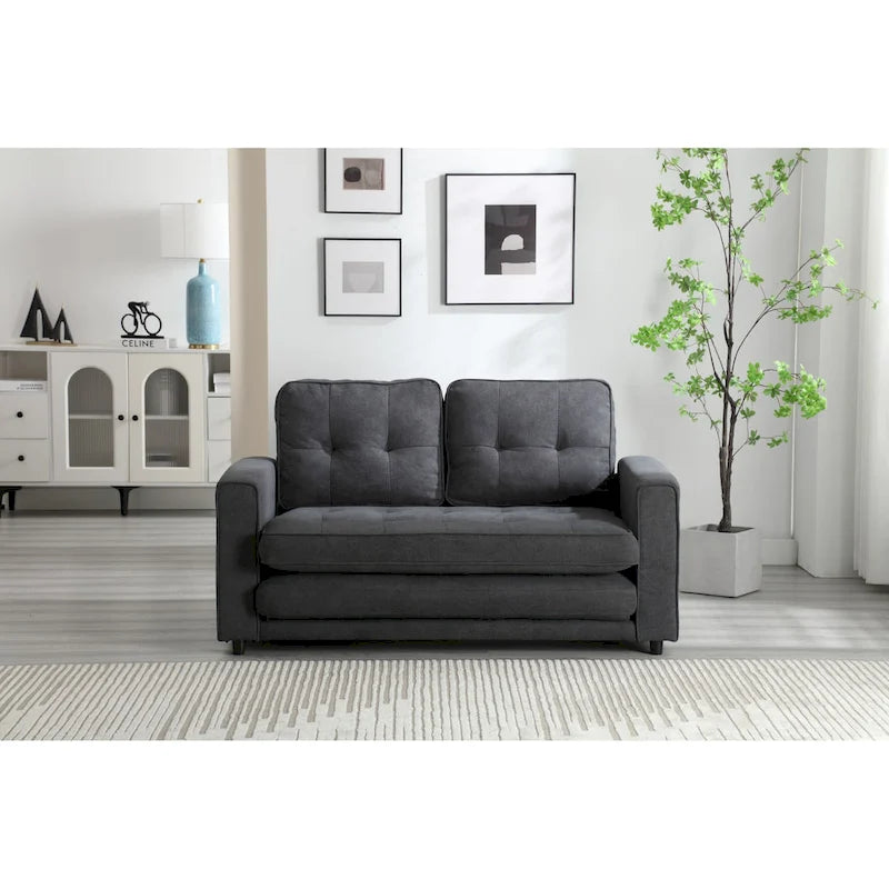 Canapé-lit convertible 3 places en velours peluche - 31,10 x 55,00 x 31,00