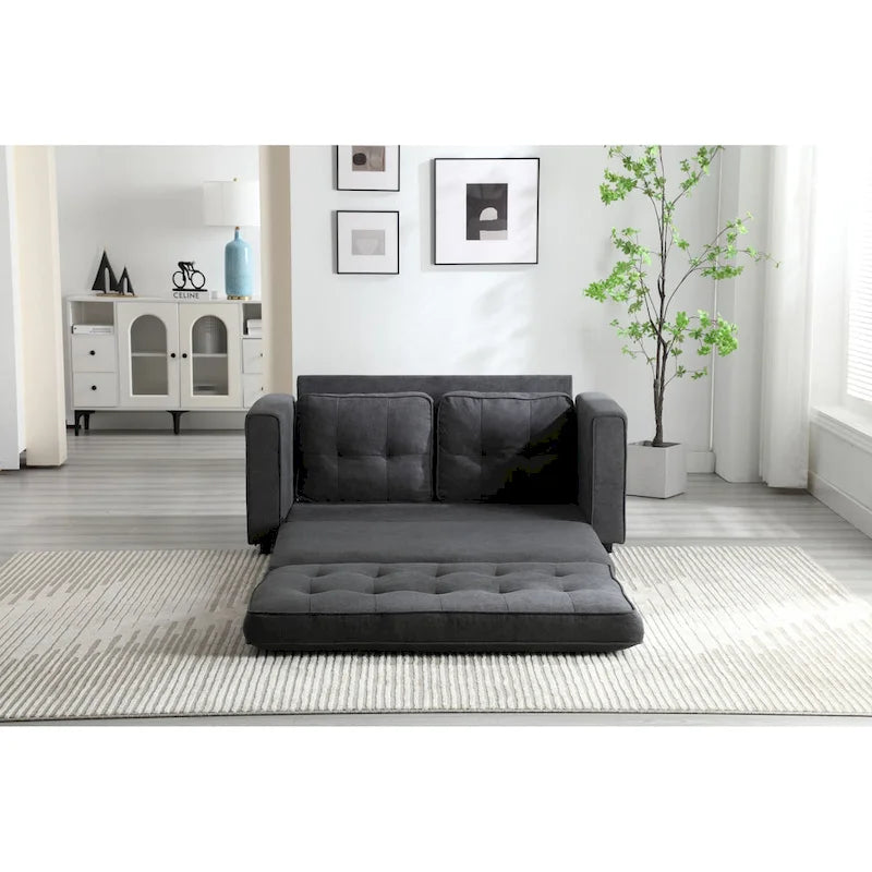 Canapé-lit convertible 3 places en velours peluche - 31,10 x 55,00 x 31,00