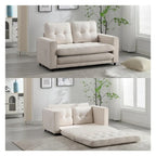 Canapé-lit convertible 3 places en velours peluche - 31,10 x 55,00 x 31,00