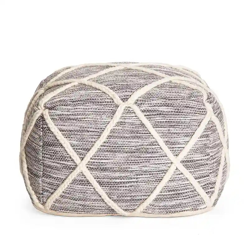 Pouf ottoman bleu Jani Kirkwood Lake de 56 cm (22 pouces) - Repose-pieds fait main pour salon, chambre, chambre d'enfant