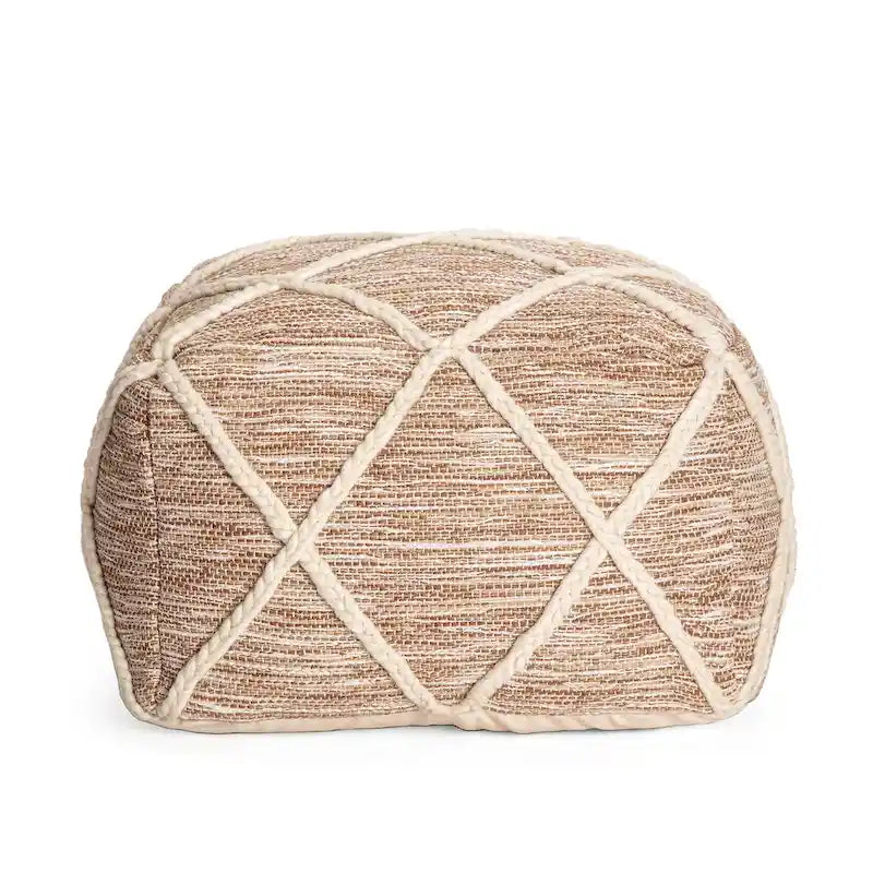 Pouf ottoman bleu Jani Kirkwood Lake de 56 cm (22 pouces) - Repose-pieds fait main pour salon, chambre, chambre d'enfant