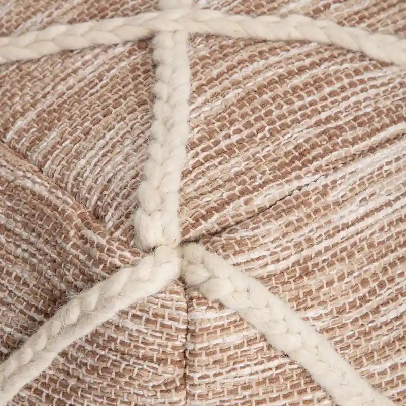 Pouf ottoman bleu Jani Kirkwood Lake de 56 cm (22 pouces) - Repose-pieds fait main pour salon, chambre, chambre d'enfant