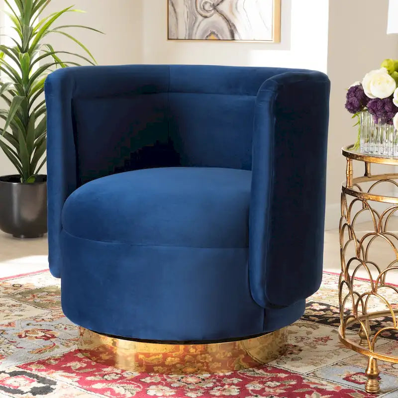 Fauteuil pivotant rembourré Saffi Glam and Luxe