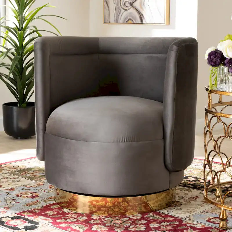 Fauteuil pivotant rembourré Saffi Glam and Luxe