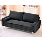Canapé Villeda 70W en polyester à accoudoirs carrés