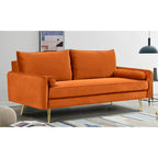 Canapé Villeda 70W en polyester à accoudoirs carrés