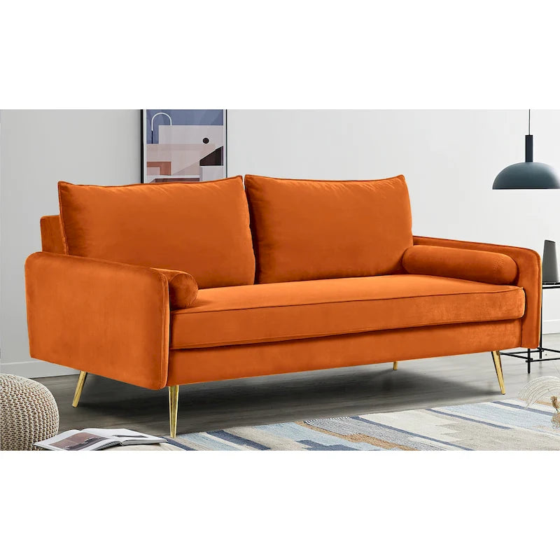 Canapé Villeda 70W en polyester à accoudoirs carrés