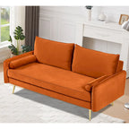 Canapé Villeda 70W en polyester à accoudoirs carrés