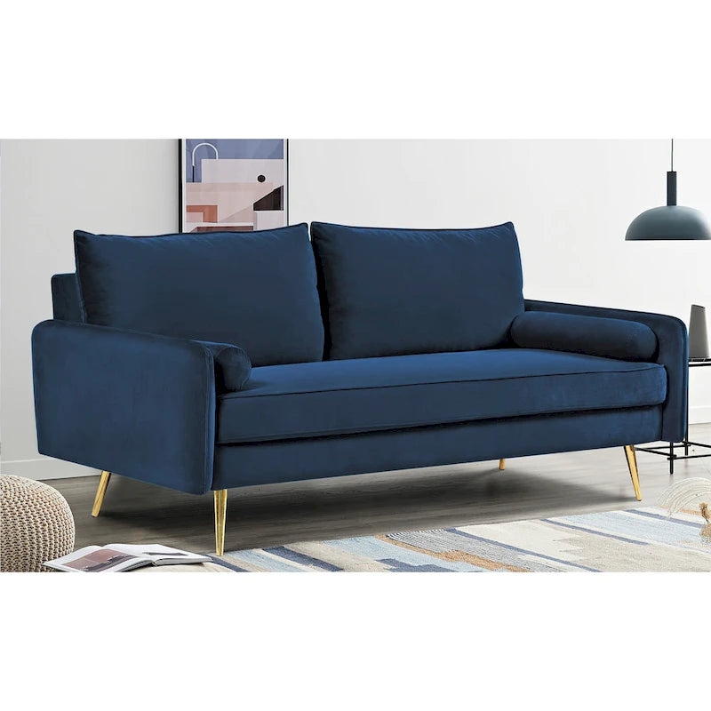 Canapé Villeda 70W en polyester à accoudoirs carrés