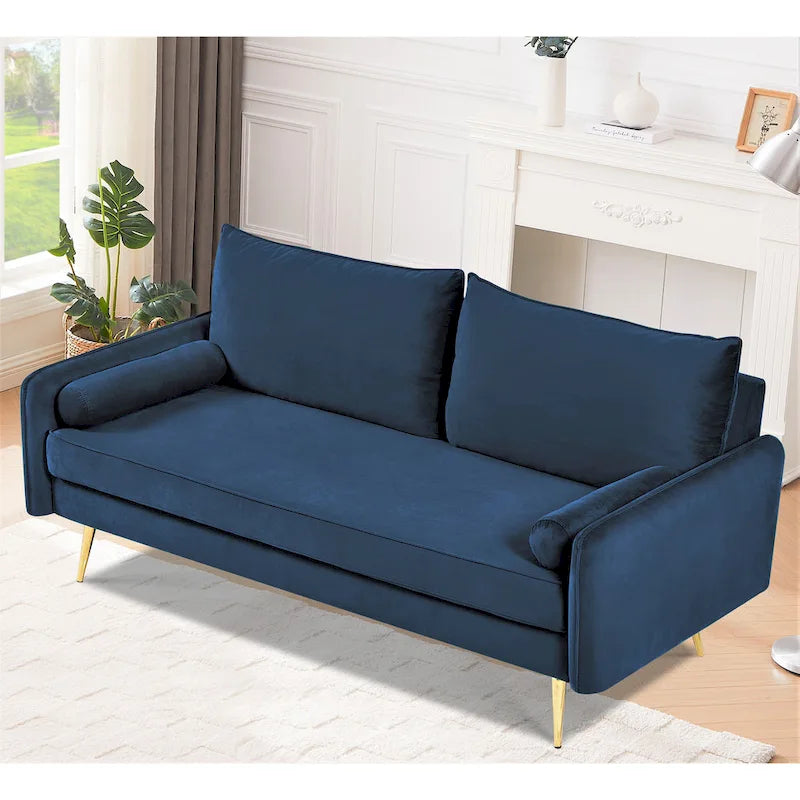 Canapé Villeda 70W en polyester à accoudoirs carrés