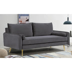 Canapé Villeda 70W en polyester à accoudoirs carrés
