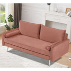 Canapé Villeda 70W en polyester à accoudoirs carrés