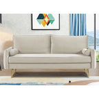 Canapé Villeda 70W en polyester à accoudoirs carrés
