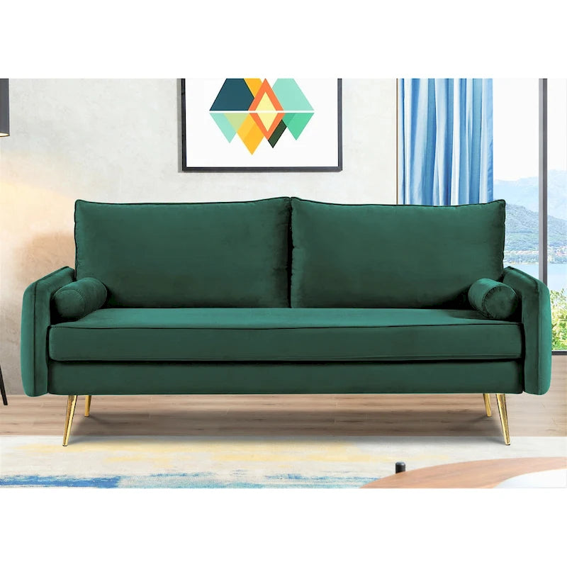 Canapé Villeda 70W en polyester à accoudoirs carrés