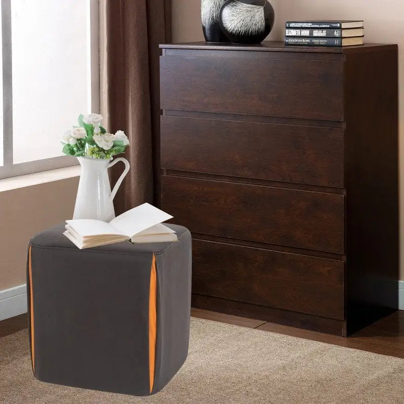 Tabouret repose-pieds ottoman Adeco 14 petit modèle - Tabouret ottoman en velours