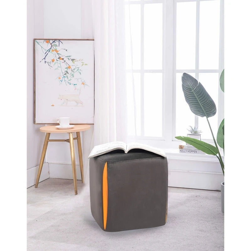 Tabouret repose-pieds ottoman Adeco 14 petit modèle - Tabouret ottoman en velours