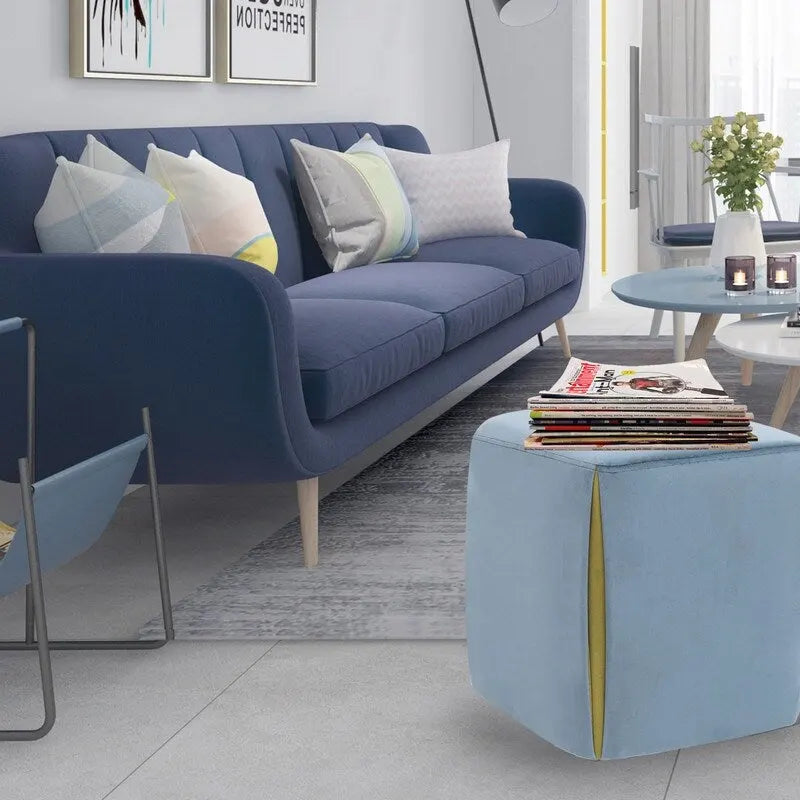 Tabouret repose-pieds ottoman Adeco 14 petit modèle - Tabouret ottoman en velours