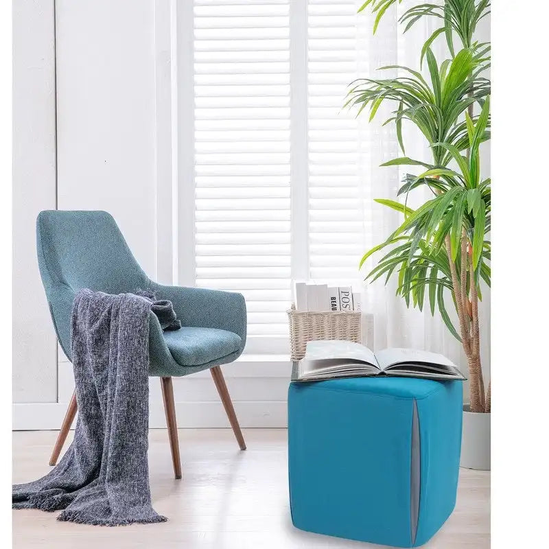 Tabouret repose-pieds ottoman Adeco 14 petit modèle - Tabouret ottoman en velours
