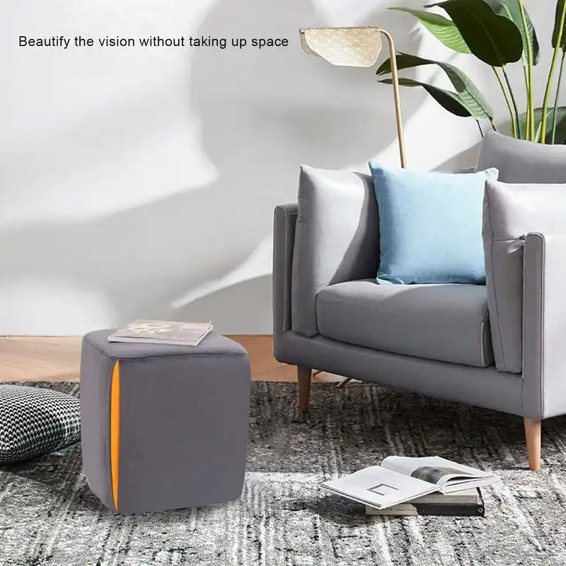 Tabouret repose-pieds ottoman Adeco 14 petit modèle - Tabouret ottoman en velours