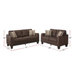 Ensemble de canapé 2 pièces avec coussins décoratifs